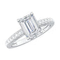 Diamond Emerald Cut Engagement Ring With Hidden Halo