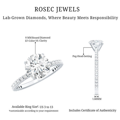 Brilliant Cut 2 Carat Lab Grown Diamond Solitaire Engagement Ring