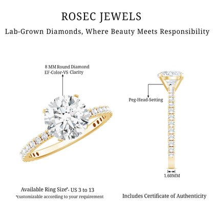 Brilliant Cut 2 Carat Lab Grown Diamond Solitaire Engagement Ring