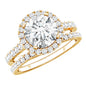Certified Lab Grown Diamond Halo Ring With Wedding Band