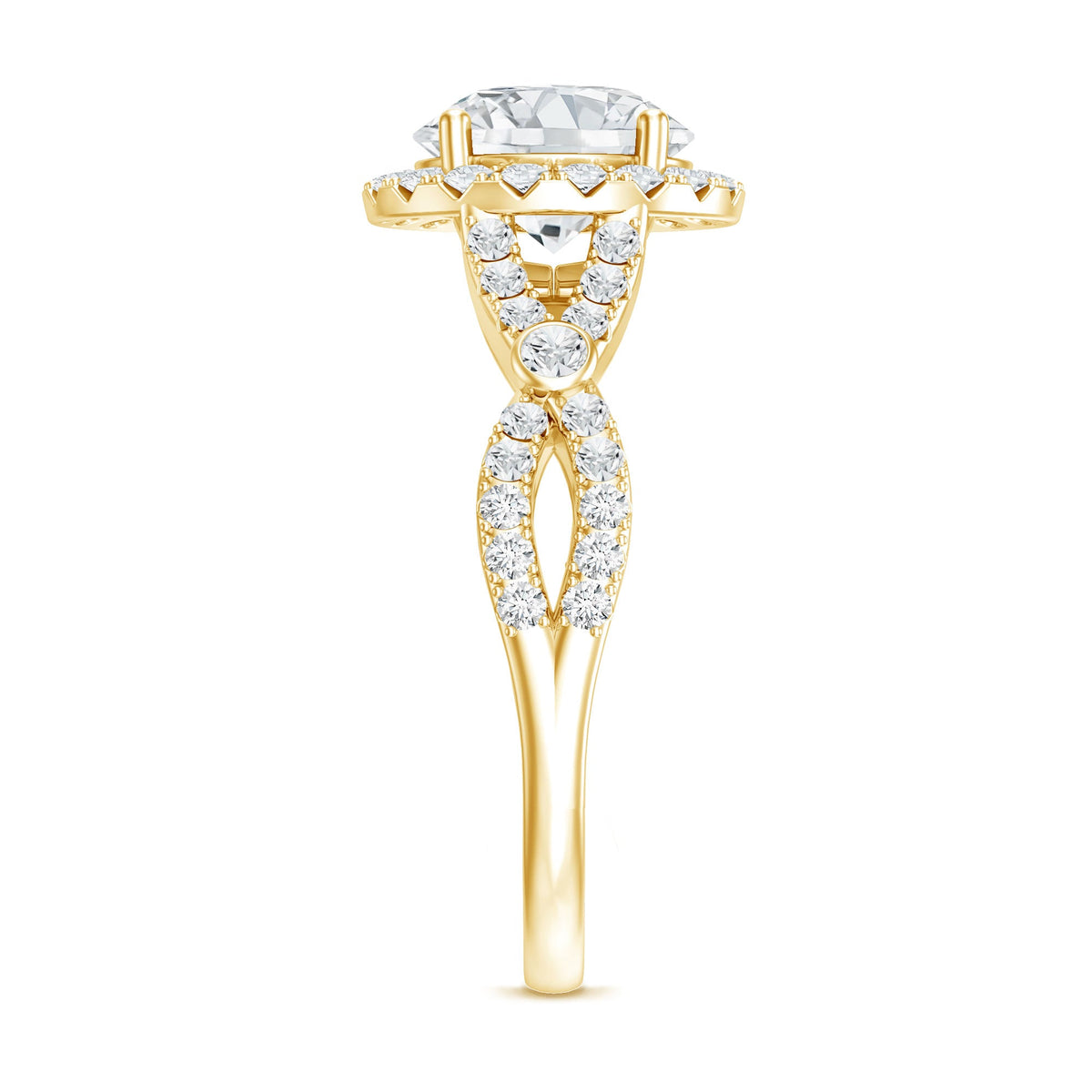 Lab Created Diamond Criss Cross Engagement Ring For Women