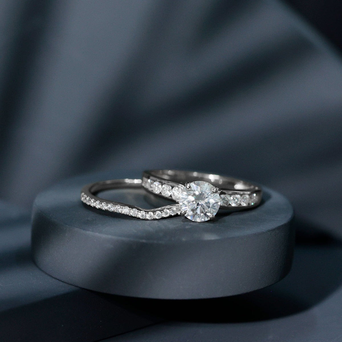 Certified Lab Diamond 2 Carat Round Engagement Ring with Enhancer