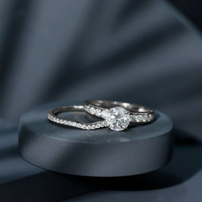 Certified Lab Diamond 2 Carat Round Engagement Ring with Enhancer