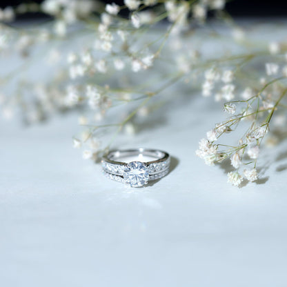 Certified Lab Diamond 2 Carat Round Engagement Ring with Enhancer