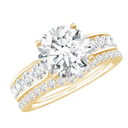 Certified Lab Diamond 2 Carat Round Engagement Ring with Enhancer