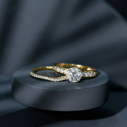 Certified Lab Diamond 2 Carat Round Engagement Ring with Enhancer