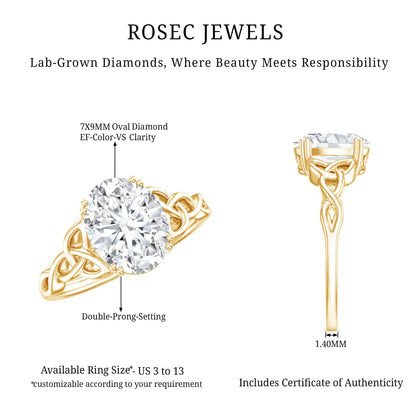Women Lab Grown Diamond Celtic Knot Engagement Ring
