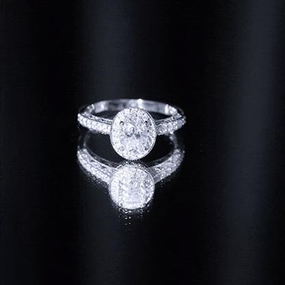 1.2 Carat Oval Lab Grown Diamond Halo Engagement Ring