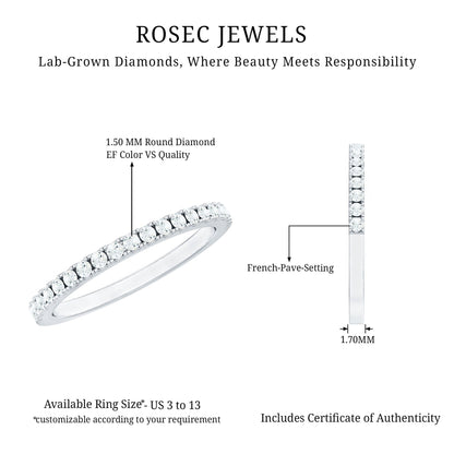 Lab Created Diamond Simple Eternity Ring in Pave Setting