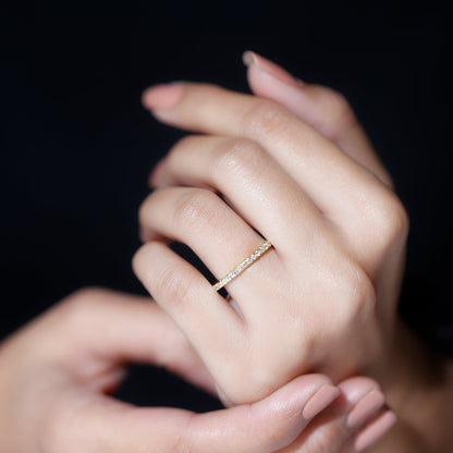 Lab Created Diamond Simple Eternity Ring in Pave Setting