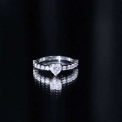 Lab Grown Diamond Heart Promise Ring With Side Stones