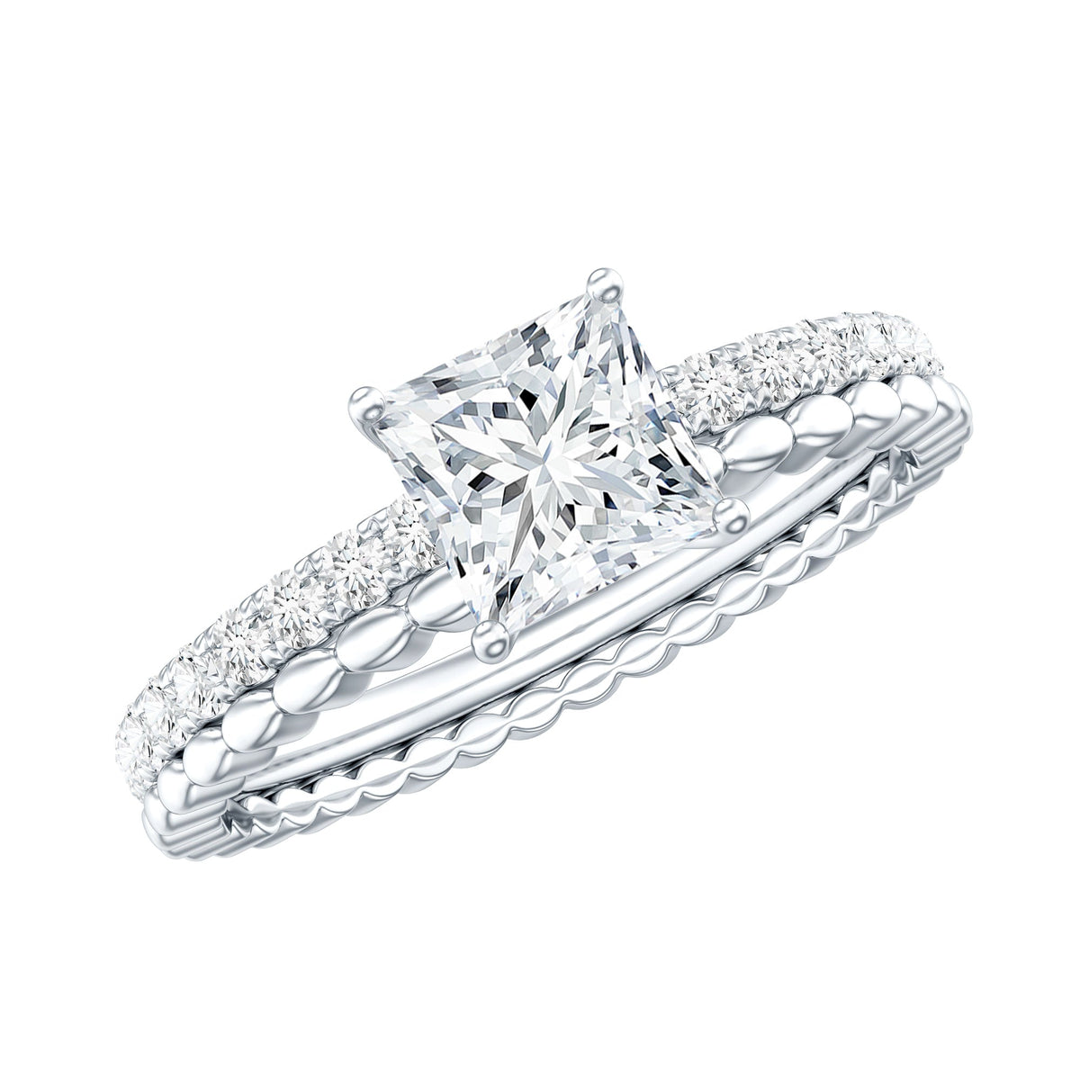 Princess Cut Lab Grown Diamond Promise Ring With Certificate
