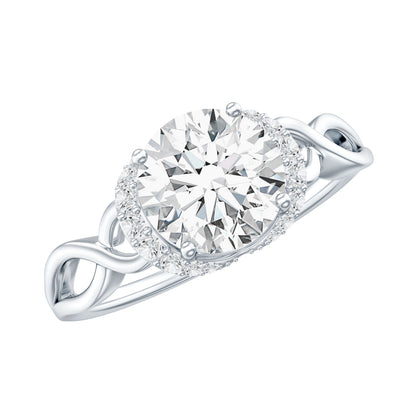 1.2 Carat Round Lab Created Diamond Solitaire Infinity Ring for Her