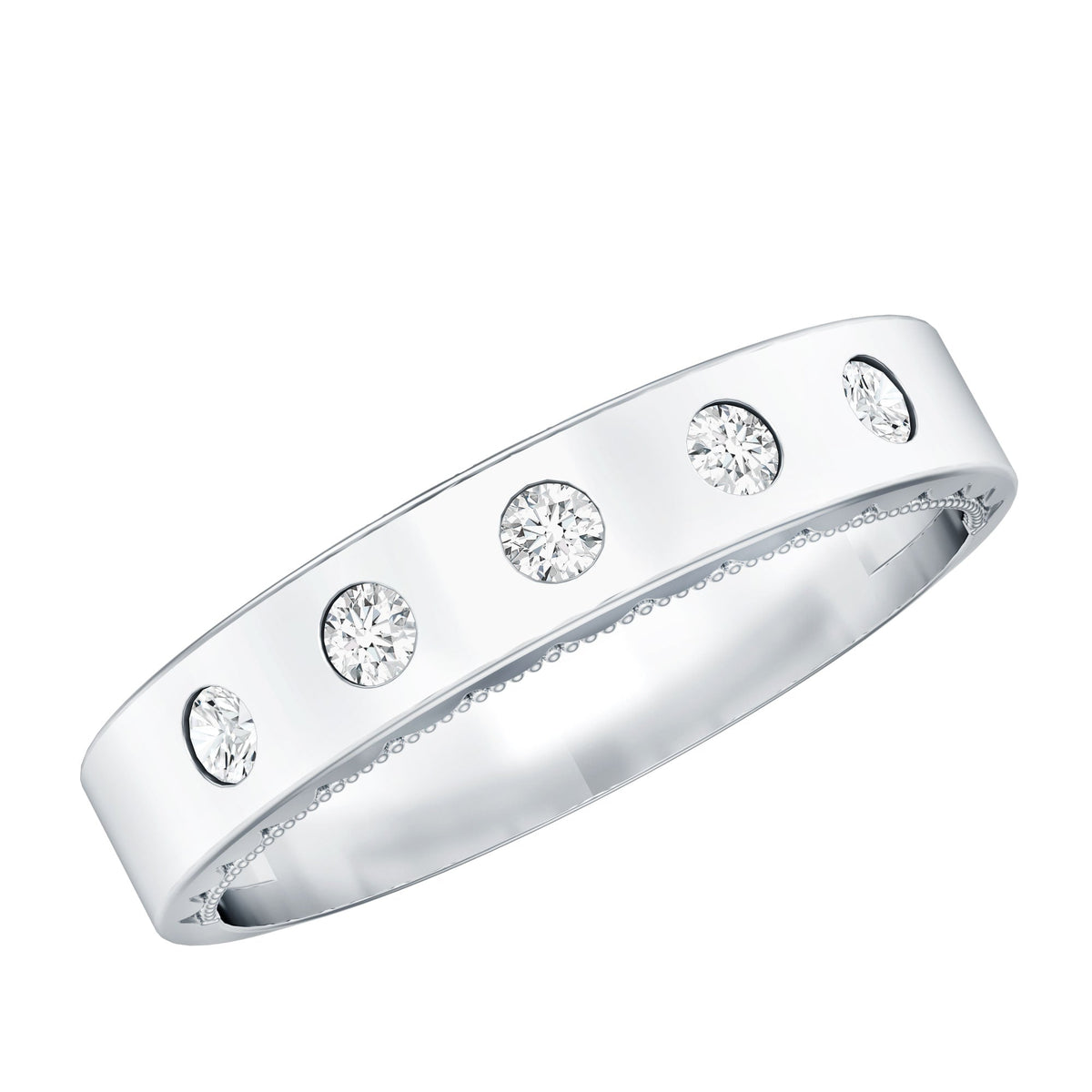 Lab Grown Diamond Wedding Ring for Men With Gypsy Setting