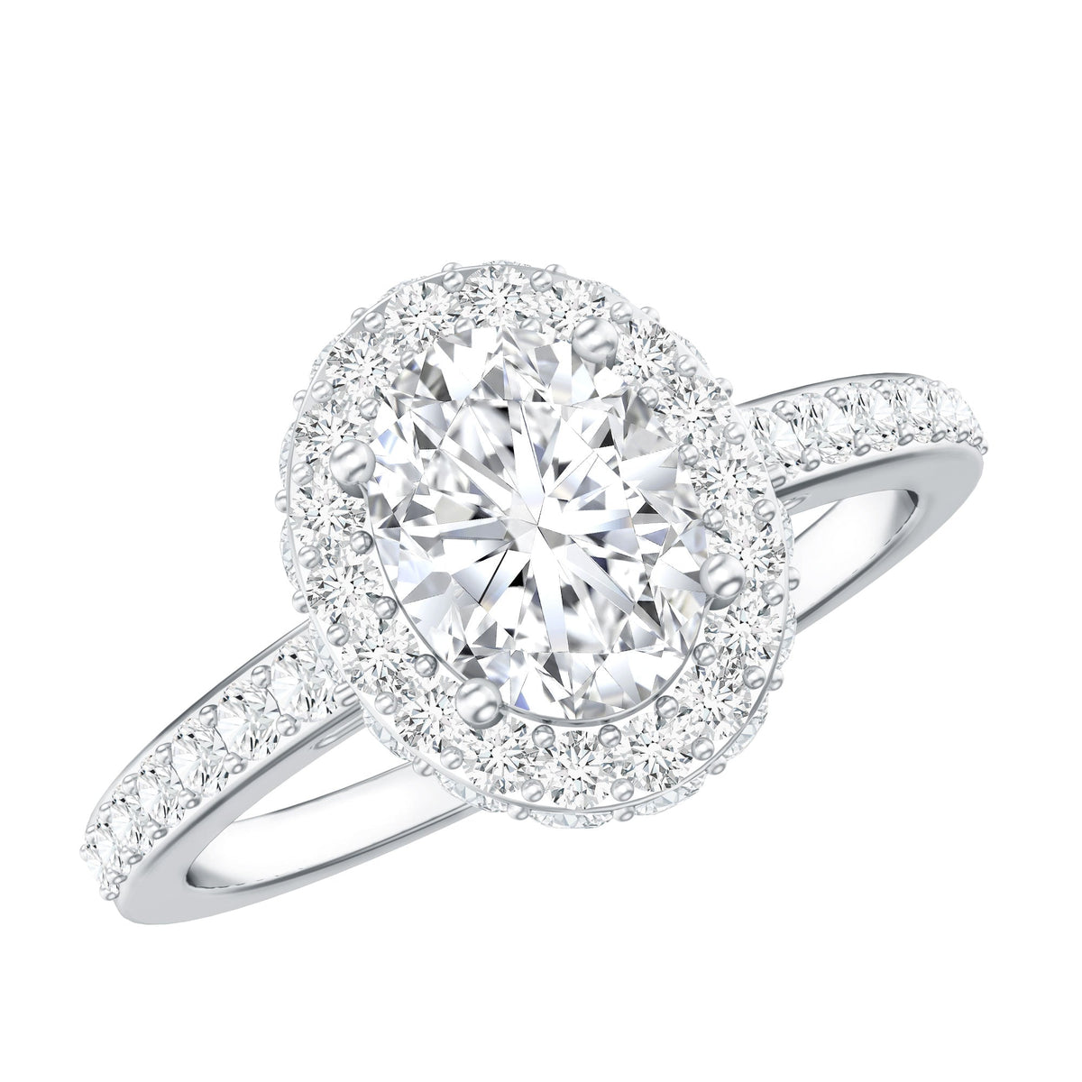 Certified 1.2 Carat Lab Grown Diamond Oval Shape Engagement Ring