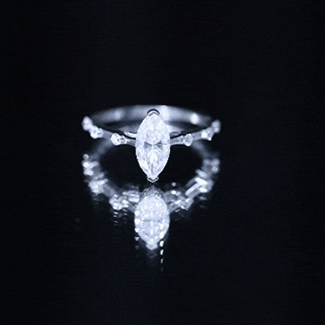 Marquise Shape Lab Grown Diamond Solitaire Ring With Certificate