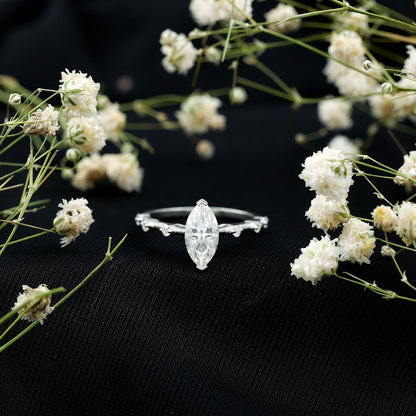 Marquise Shape Lab Grown Diamond Solitaire Ring With Certificate