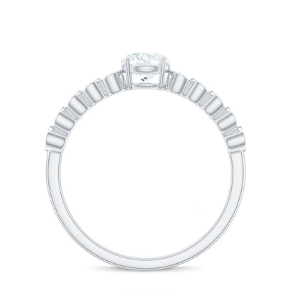 Round Brilliant Cut Lab Diamond Promise Ring with Side Stones