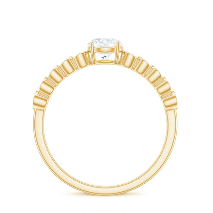Round Brilliant Cut Lab Diamond Promise Ring with Side Stones