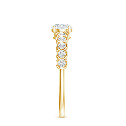 Round Brilliant Cut Lab Diamond Promise Ring with Side Stones