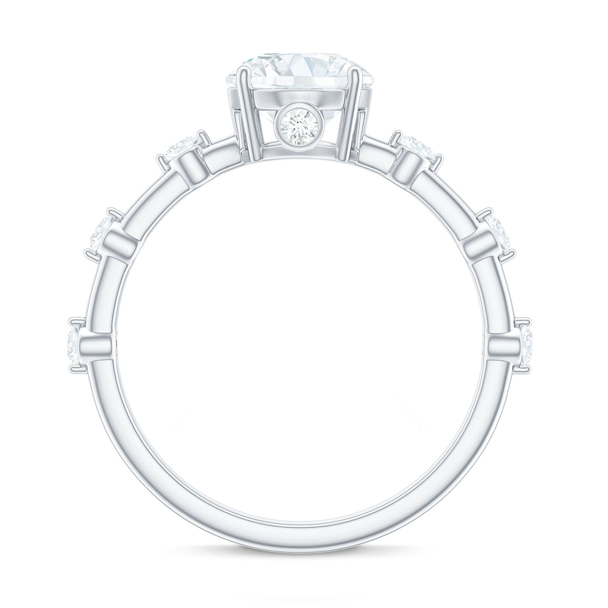 Round Brilliant Cut Lab Grown Diamond Traditional Engagement Ring