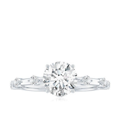 Round Brilliant Cut Lab Grown Diamond Traditional Engagement Ring