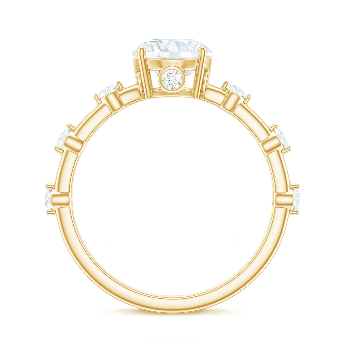 Round Brilliant Cut Lab Grown Diamond Traditional Engagement Ring