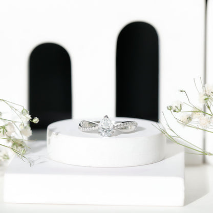 Pear Cut Diamond Classic Engagement Ring