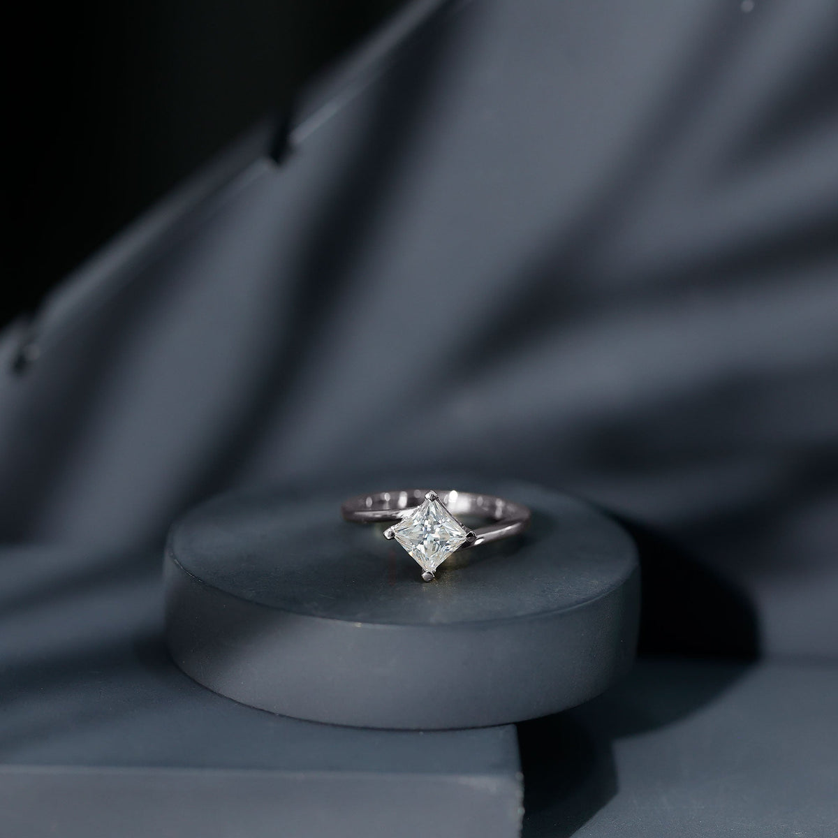 Princess Cut Lab Grown Diamond Bypass Engagement Ring for Women