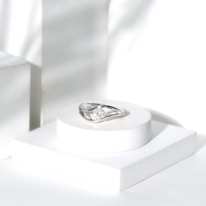 Certified 0.98 Carat Lab Created Diamond Round Engagement Ring in Tension Setting