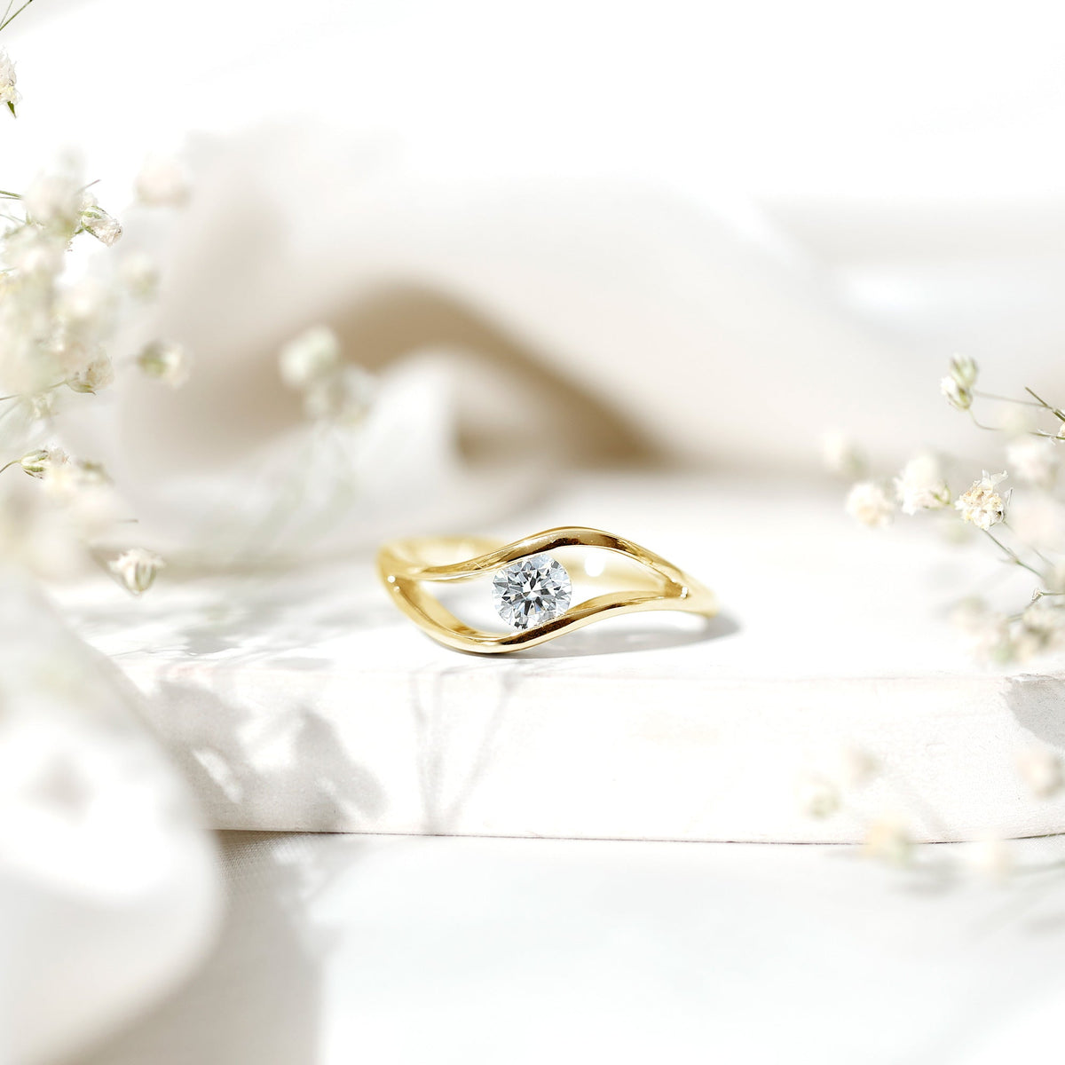 Certified 0.98 Carat Lab Created Diamond Round Engagement Ring in Tension Setting