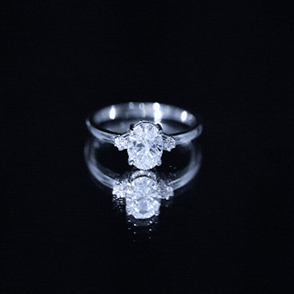 Certified 1 Carat Oval Lab Grown Diamond Engagement Ring for Women