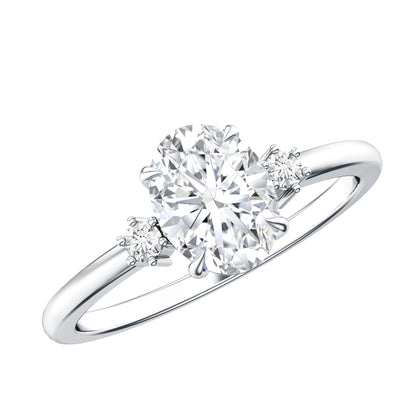 Certified 1 Carat Oval Lab Grown Diamond Engagement Ring for Women