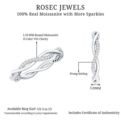 Lab Grown Diamond Braided Wedding Ring For Women