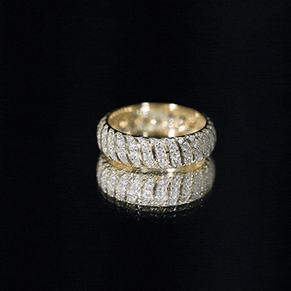 Pave Set Certified Moissanite Wedding Anniversary Band