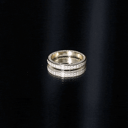 Round Cut Moissanite Full Eternity Wedding Band Ring