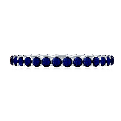 Real Blue Sapphire Full Eternity Ring for Women