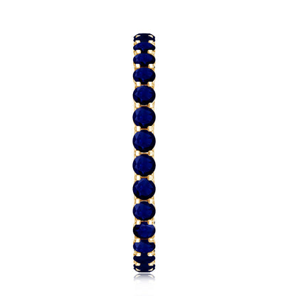 Real Blue Sapphire Full Eternity Ring for Women