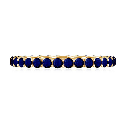Real Blue Sapphire Full Eternity Ring for Women