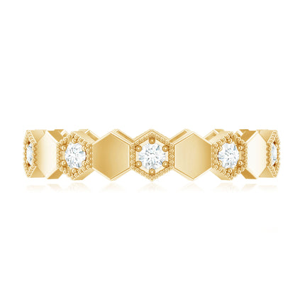 Certified Diamond Geometric Band Ring