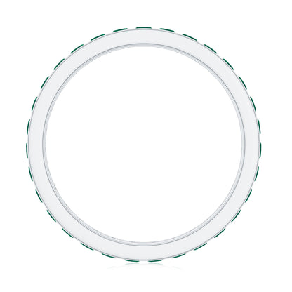 Channel Set Emerald Full Eternity Band Ring for Women
