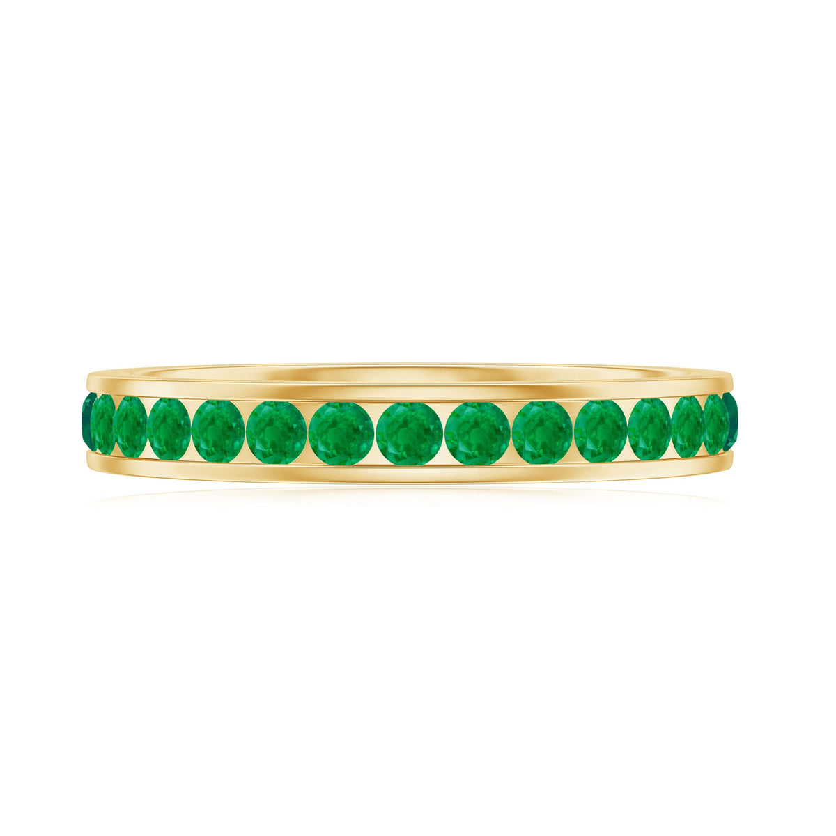 Channel Set Emerald Full Eternity Band Ring for Women