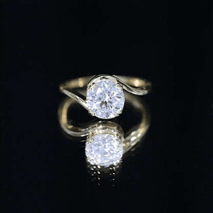 2 Carat Round Moissanite Bypass Engagement Ring