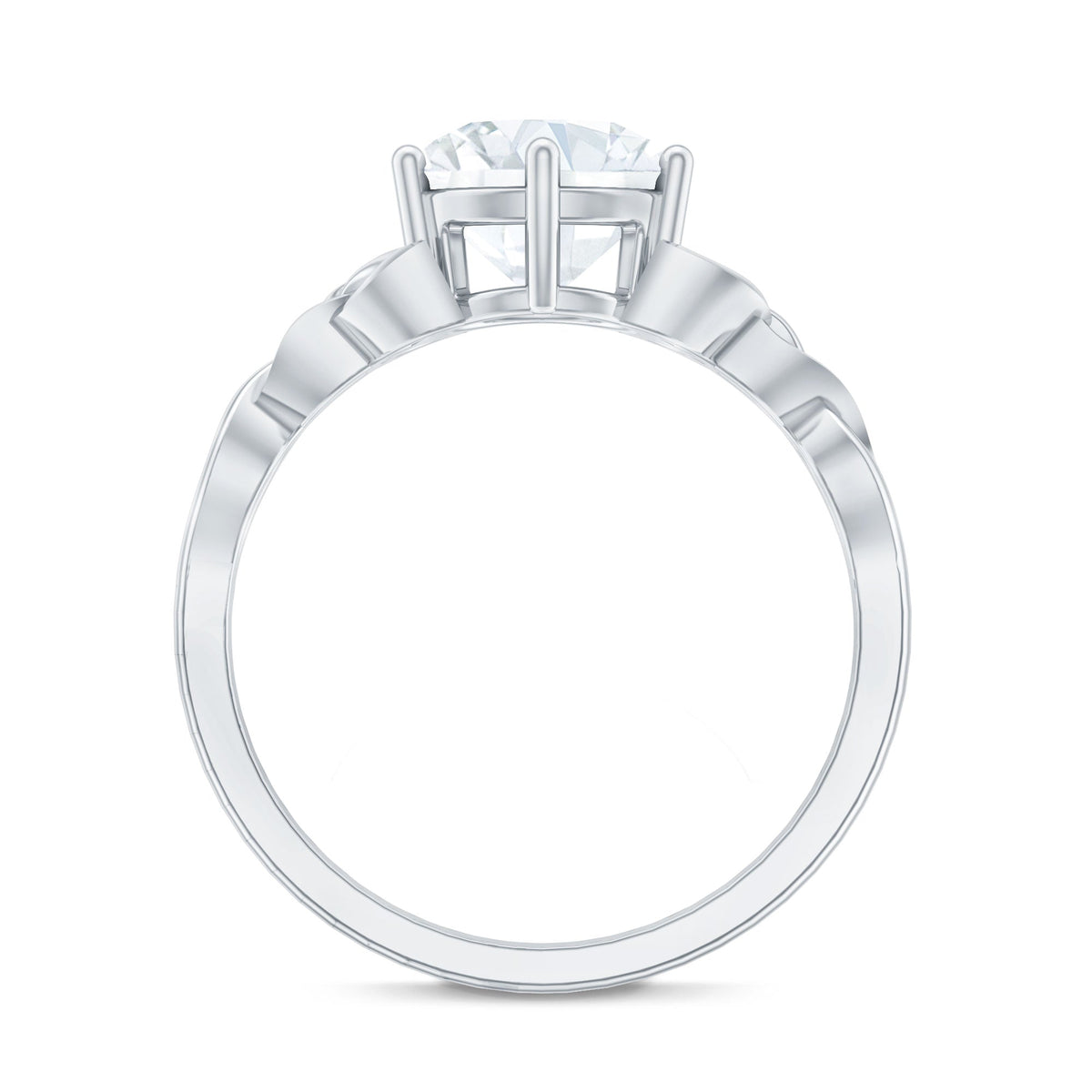 2 Carat Round Cut Moissanite Celtic Design Engagement Ring