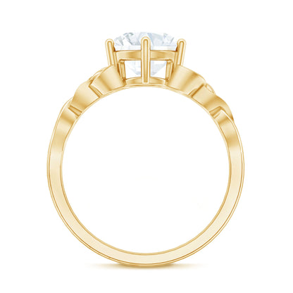 2 Carat Round Cut Moissanite Celtic Design Engagement Ring