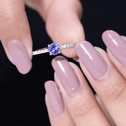 Natural Tanzanite Diamond Promise Ring for Engagement