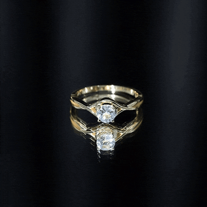 Solitaire Aquamarine Birthstone Ring with Crossover Shank