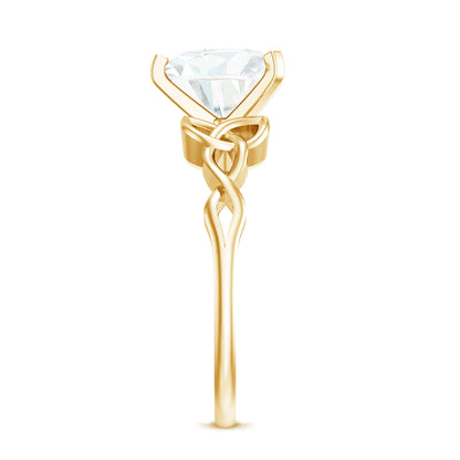 2 CT Heart Shaped Moissanite Celtic Knot Engagement Ring
