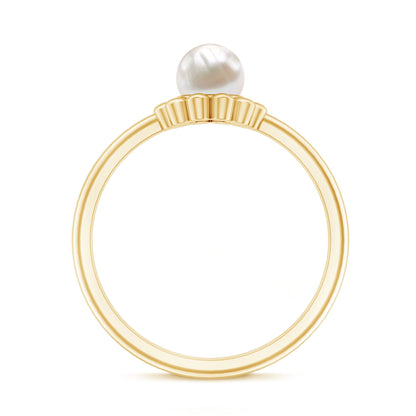 2 Carat Solitaire Freshwater Cultured Pearl Flower Ring