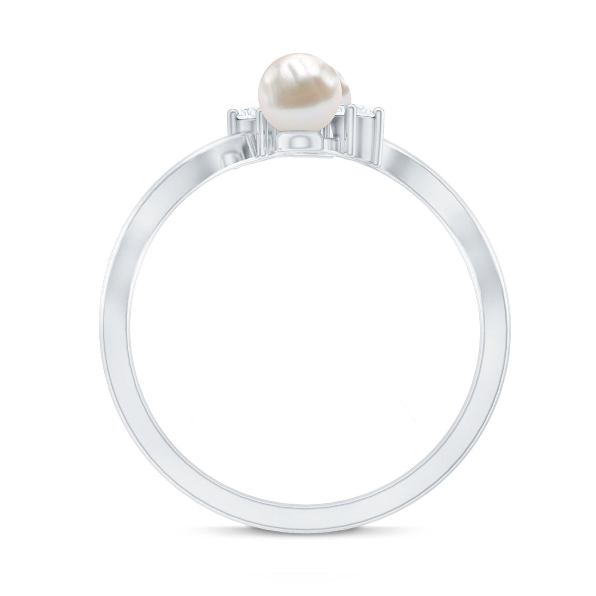 Freshwater Pearl and Diamond Wrap Ring